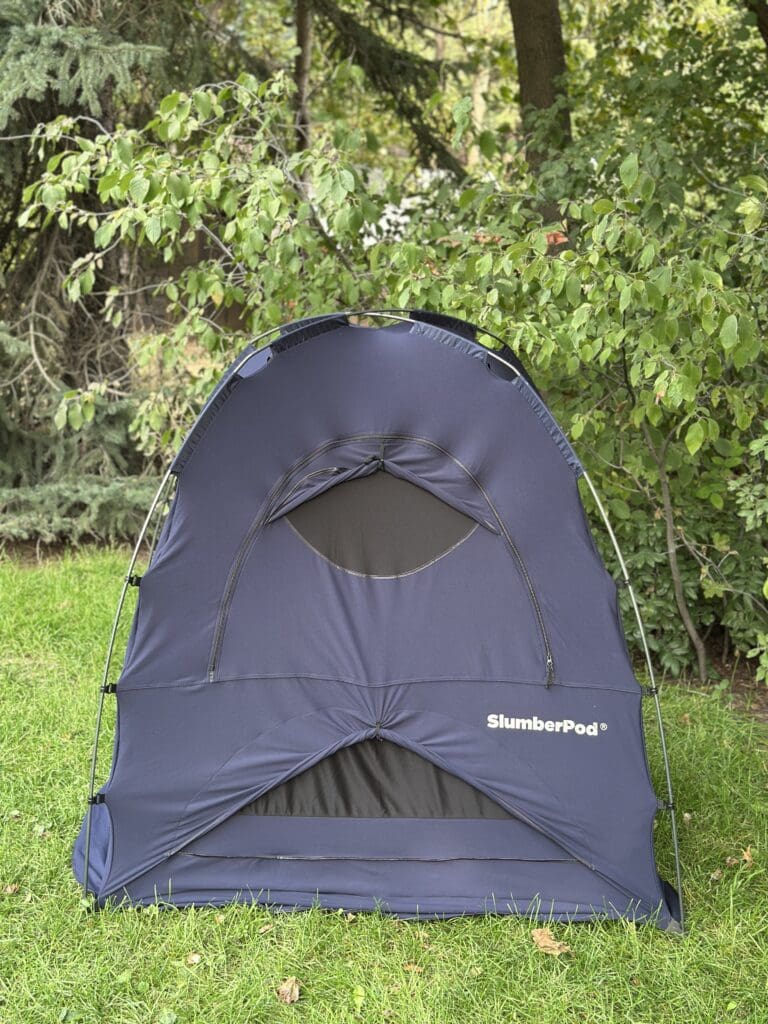 SlumberPod Front Ventilation Flaps Open