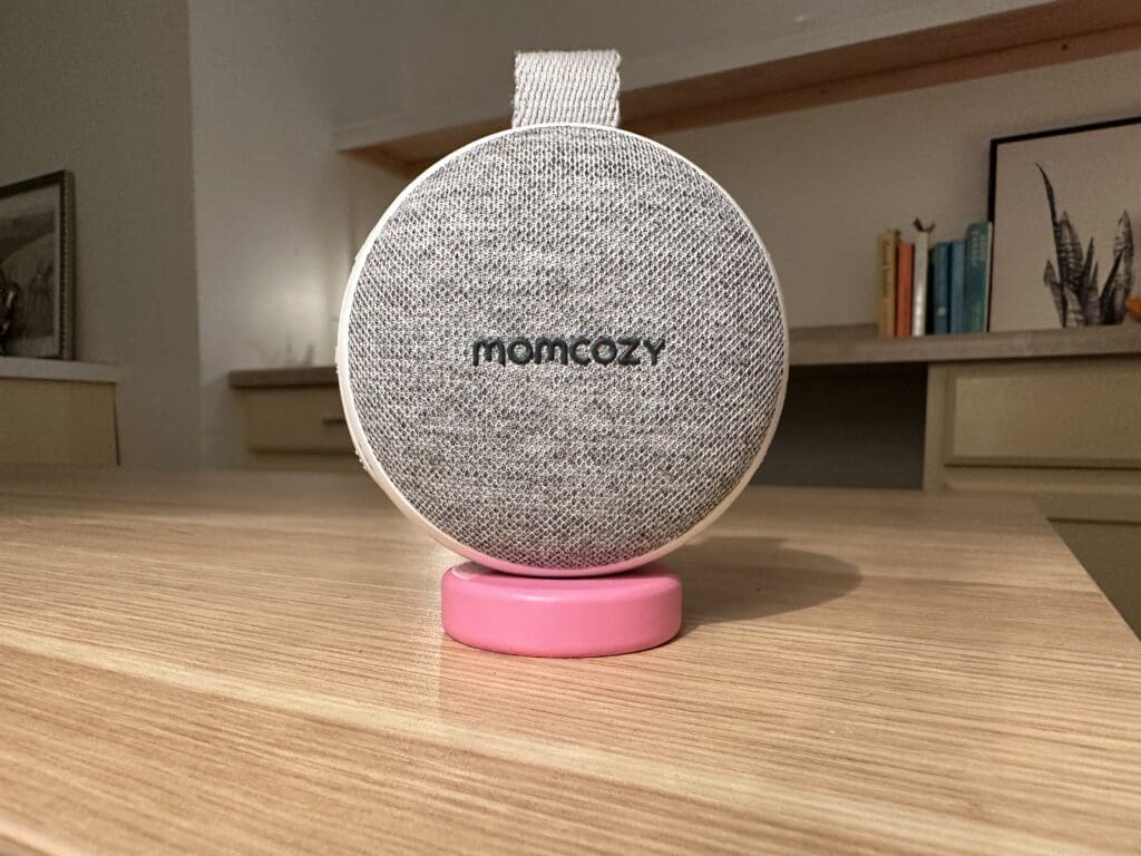 Momcozy Portable Baby Sound Machine Close Up front on desk