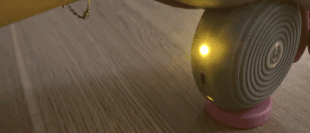 Yogasleep Hush night light yellow light close up in dark