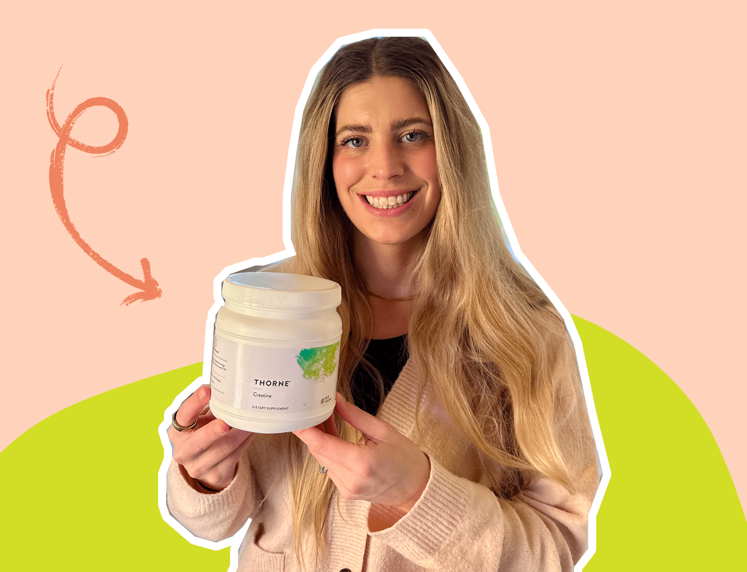 Hard Launch Mom holding Thorne Creatine