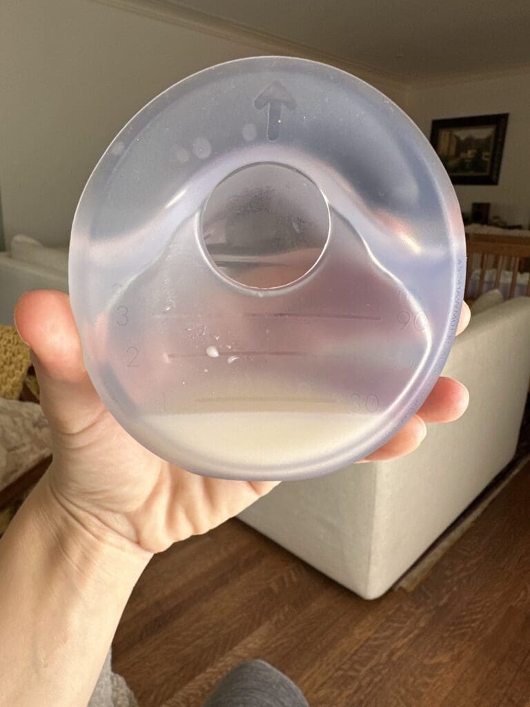 Boone Trove Silicon Milk Collectors with 1 oz of breastmilk