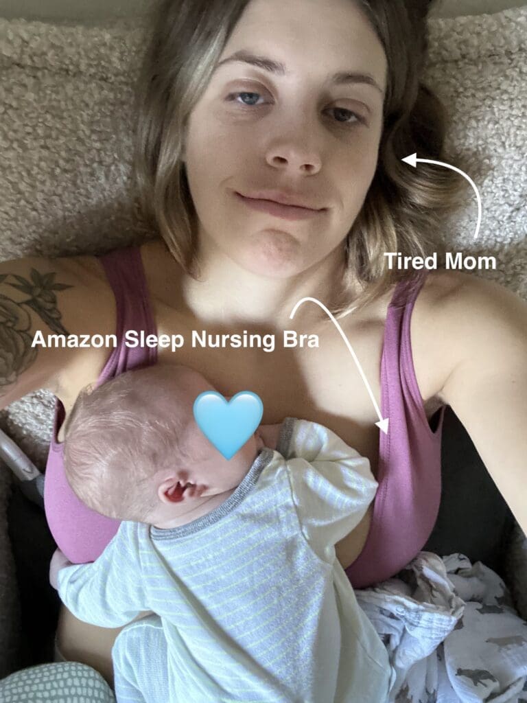 Nursing Bra with Baby Sleeping On chest